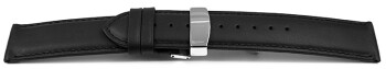 Uhrenarmband Kippfaltschließe ohne Polster Glatt schwarz 18mm Schwarz
