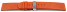 Uhrenarmband Kippfaltschließe Glatt mit Lochung orange 20mm Schwarz