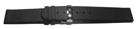 Uhrenarmband Kippfaltschließe hydrophobiertes Leder schwarz 24mm Schwarz