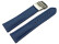 Faltschließe Uhrenband Leder genarbt blau 20mm Schwarz