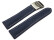 Faltschließe Uhrenband Leder Glatt dunkelblau wN 20mm Schwarz