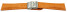 Faltschließe Uhrenarmband Leder Kroko orange 18mm Schwarz