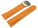 Faltschließe Uhrenarmband Leder Kroko orange 20mm Schwarz