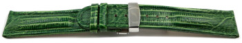 Uhrenarmband Kippfaltschließe Leder Teju look grün 18mm Schwarz