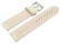 Uhrenarmband weiches Leder genarbt creme 12mm Stahl