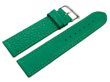 Uhrenarmband weiches Leder genarbt grasgrün 22mm Stahl