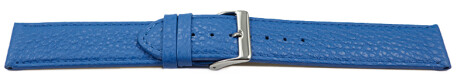 Uhrenarmband weiches Leder genarbt meerblau 12mm Stahl