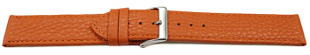 Uhrenarmband weiches Leder genarbt orange 12mm Stahl