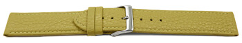 XL Uhrenarmband weiches Leder genarbt limette 14mm Gold