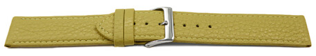 XL Uhrenarmband weiches Leder genarbt limette 16mm Gold