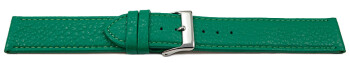 XL Uhrenarmband weiches Leder genarbt grasgrün 14mm Stahl