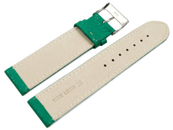 XL Uhrenarmband weiches Leder genarbt grasgrün 14mm Stahl