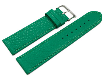 XL Uhrenarmband weiches Leder genarbt grasgrün 16mm Stahl