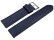XL Uhrenarmband weiches Leder genarbt dunkelblau 18mm Stahl