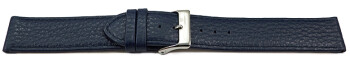 XL Uhrenarmband weiches Leder genarbt dunkelblau 22mm Schwarz