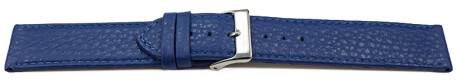 XL Uhrenarmband weiches Leder genarbt navy blau 16mm Stahl