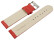 XL Uhrenarmband weiches Leder genarbt rot 12mm Stahl