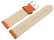 XL Uhrenarmband weiches Leder genarbt orange 20mm Stahl