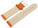 XL Uhrenarmband weiches Leder genarbt orange 20mm Gold