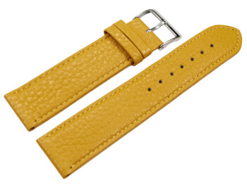 XL Uhrenarmband weiches Leder genarbt senf 14mm Gold