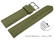 Schnellwechsel Uhrenarmband weiches Leder genarbt olive 12mm Stahl