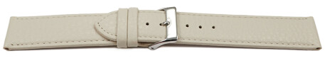 XL Schnellwechsel Uhrenarmband weiches Leder genarbt creme 16mm Stahl