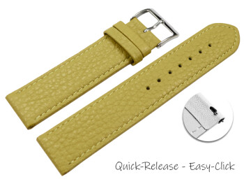 XL Schnellwechsel Uhrenarmband weiches Leder genarbt limette 14mm Gold