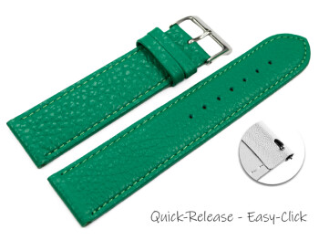 XL Schnellwechsel Uhrenarmband weiches Leder genarbt grasgrün 12mm Stahl