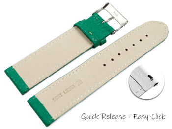 XL Schnellwechsel Uhrenarmband weiches Leder genarbt grasgrün 14mm Stahl