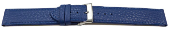 XL Schnellwechsel Uhrenarmband weiches Leder genarbt navy blau 20mm Stahl