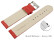 XL Schnellwechsel Uhrenarmband weiches Leder genarbt rot 16mm Stahl