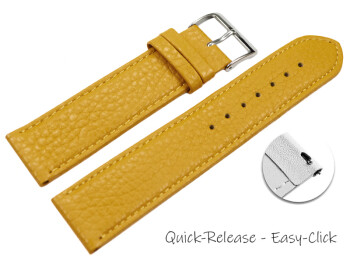 XL Schnellwechsel Uhrenarmband weiches Leder genarbt senf 18mm Gold