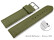 XS Schnellwechsel Uhrenarmband weiches Leder genarbt olive 20mm Schwarz