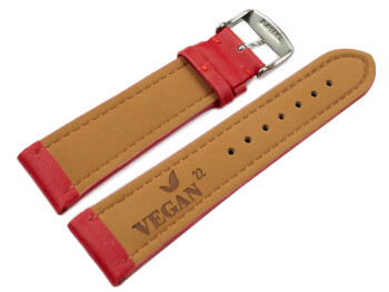 Uhrenarmband Vegan Korn rot gepolstert 18mm 20mm 22mm 24mm