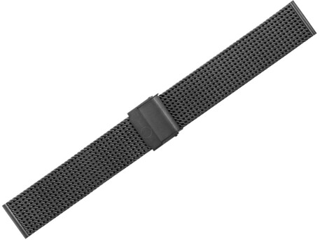 Milanaise Uhrenarmband aus Edelstahl poliert schwarz 14mm...