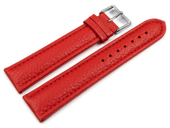 Uhrenarmband echt Leder gepolstert genarbt rot TiT 18mm...