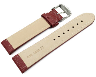 Uhrenarmband echt Leder gepolstert genarbt bordeaux TiT...