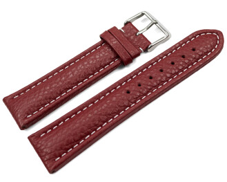 Uhrenarmband echt Leder gepolstert genarbt bordeaux wN...