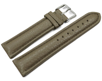 Uhrenarmband echt Leder gepolstert genarbt Taupe TiT 18mm...