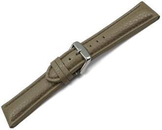 Uhrenarmband echt Leder gepolstert genarbt Taupe TiT 18mm 20mm 22mm 24mm 26mm 28mm