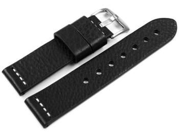 Uhrenarmband Ranger massives Leder schwarz 18mm Stahl