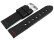 Uhrenarmband Ranger massives Leder schwarz rote Naht 18mm Stahl