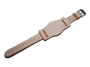 Uhrenband Leder mit Unterlage Bundeswehr (Bund) braun 18mm 20mm 22mm 24mm