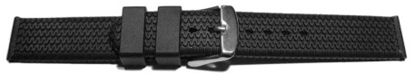 Uhrenarmband Silikon Struktur schwarz 18mm 20mm 22mm